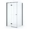 Amber Douchecabine | 100x90 Cm Mat Zwart Helder Glas Draaideur Rechthoek