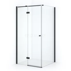 Amber Douchecabine | 100x90 Cm Mat Zwart Helder Glas Draaideur Rechthoek