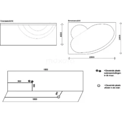 Arctic Compleet Bad |150x100cm 1 Persoons Links Mengkraan -Badkamer Verkoop arctic compleet bad 150x100cm 1 persoons links mengkraan w010 151al 2