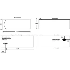 Arctic Compleet Bad | 170x82cm 1 Persoons Rechts Thermostaatkraan -Badkamer Verkoop arctic compleet bad 170x82cm 1 persoons rechts thermostaatkraan w003 171ar 2