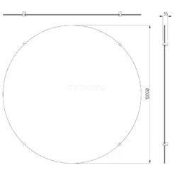 Badkamerspiegel Solo 100cm Rond Spiegelhouders Vierkant -Badkamer Verkoop badkamerspiegel solo 100cm rond spiegelhouders vierkant m25 1010 2