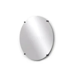 Badkamerspiegel Solo 60cm Rond Spiegelhouders Rond Zwart