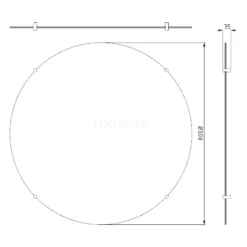 Badkamerspiegel Solo 80 Cm Rond Spiegelhouders Rond Zwart Chroom -Badkamer Verkoop badkamerspiegel solo 80 cm rond spiegelhouders rond zwart chroom m25 0820bc 3