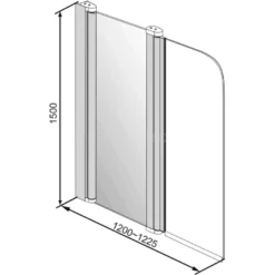 Badwand 2-Delig 120cm Zircon Comfort Draaibaar -Badkamer Verkoop badwand 2 delig 120cm zircon comfort draaibaar s8110 5565 3