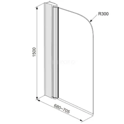 Badwand 70cm Zircon Comfort Draaibaar -Badkamer Verkoop badwand 70cm zircon comfort draaibaar s8010 0700 2