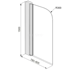 Badwand 80cm Zircon Comfort Draaibaar -Badkamer Verkoop badwand 80cm zircon comfort draaibaar s8010 0800 2