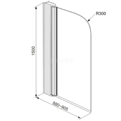 Badwand 90cm Zircon Comfort Draaibaar -Badkamer Verkoop badwand 90cm zircon comfort draaibaar s8010 0900 2