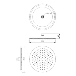 Balance Regendouche | Chroom 25 Cm Regendouche -Badkamer Verkoop balance regendouche chroom 25 cm regendouche 260.000.250 2