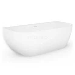 Basento Halfvrijstaand Bad | 170x80cm Solid Surface Mat Wit