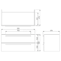 Canto Badkamermeubel Met Wastafel | 100 Cm Hoogglans Wit Front Mineraalmarmer 2 Lades Onder Elkaar -Badkamer Verkoop canto badkamermeubel met wastafel 100 cm hoogglans wit front mineraalmarmer 2 lades onder elkaar f02 100020402 3