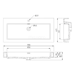 Canto Badkamermeubel Met Wastafel | 100 Cm Mat Zwart Front Mineraalmarmer 2 Lage Lades Onder Elkaar -Badkamer Verkoop canto badkamermeubel met wastafel 100 cm mat zwart front mineraalmarmer 2 lage lades onder elkaar f02 100022104 4