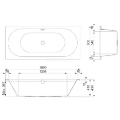 Capri Ligbad | 180x80cm Acryl Glans Wit Slim Edge Design -Badkamer Verkoop capri ligbad 180x80cm acryl glans wit slim edge design xz03 1880sg 3