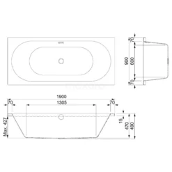 Capri Ligbad | 190x90cm Acryl Mat Wit Slim Edge Design, Extra Diep -Badkamer Verkoop capri ligbad 190x90cm acryl mat wit slim edge design extra diep xz03 1990xlsm 3