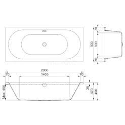 Capri Ligbad | 200x90cm Acryl Glans Wit, Extra Diep -Badkamer Verkoop capri ligbad 200x90cm acryl glans wit extra diep xz03 2090xlg 3