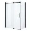 Crystal Allure Douchecabine | 140x90 Cm Mat Zwart Helder Glas Schuifdeur Rechthoek