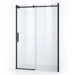 Crystal Allure Douchedeur | 140 Cm Mat Zwart Helder Glas Schuifdeur