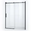 Crystal Allure Douchedeur | 150 Cm Mat Zwart Helder Glas Schuifdeur