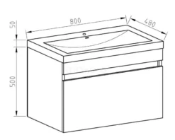 Curve Badkamermeubel Met Wastafel | 80 Cm Donkerbruin Essen Front Mineraalmarmer 1 Lade -Badkamer Verkoop curve badkamermeubel met wastafel 80 cm donkerbruin essen front mineraalmarmer 1 lade f01 080012801 4