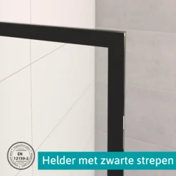 Diamond Douchecabine | 100x80 Cm Mat Zwart Helder Met 4 Zwarte Strepen Draaideur Rechthoek -Badkamer Verkoop diamond douchecabine 100x80 cm mat zwart helder met 4 zwarte strepen draaideur rechthoek cdb214608318mb 7