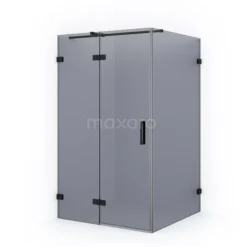 Diamond Douchecabine | 110x100 Cm Mat Zwart Rookglas Draaideur Rechthoek