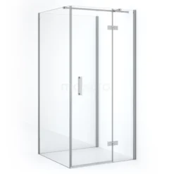Diamond Douchecabine | 90x90 Cm Chroom Helder Glas Draaideur Halfvrijstaande Vierkant