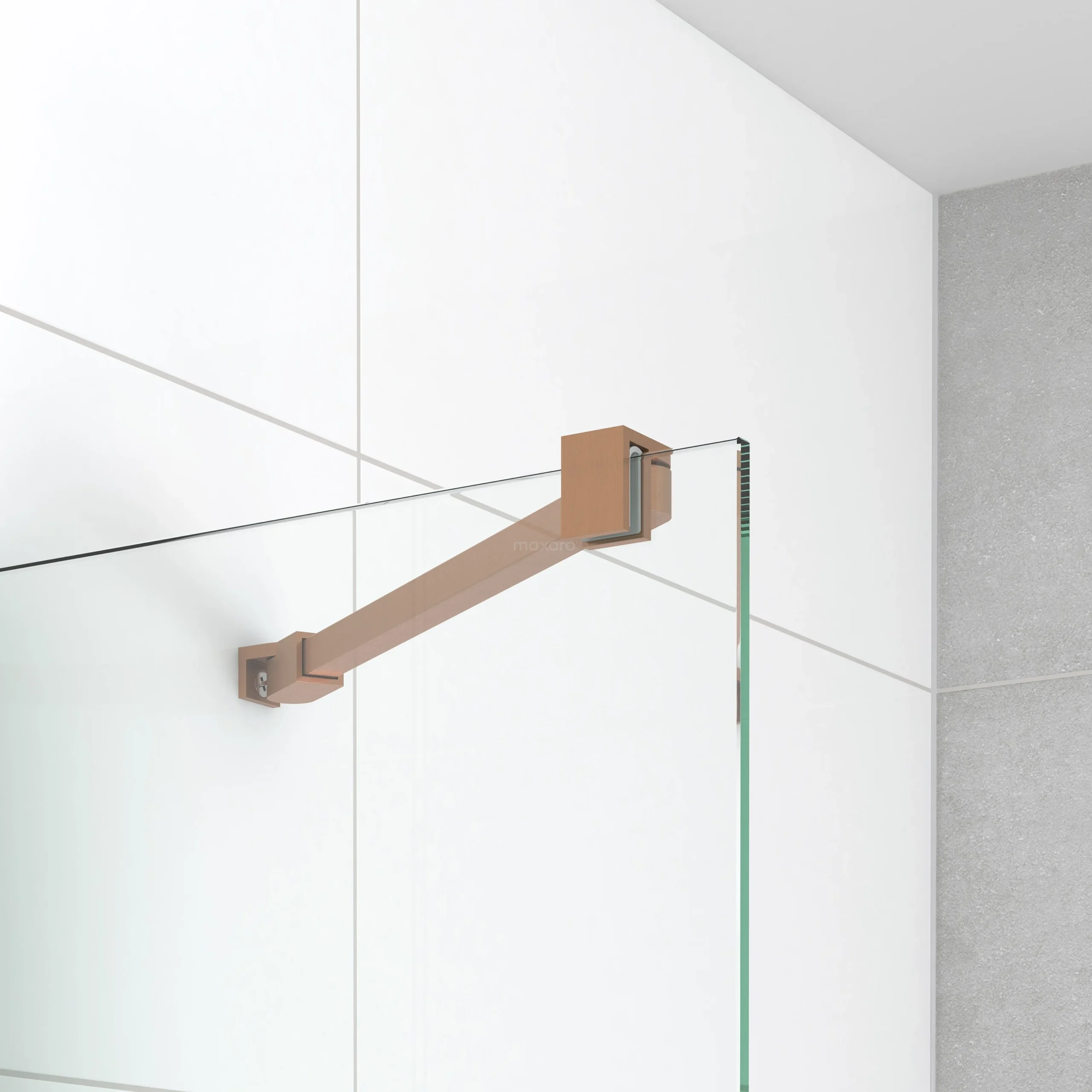 Diamond Douchecabine | 90x90 Cm Koper Helder Glas Draaideur Kwartrond 5 Diamond Douchecabine | 90x90 Cm Koper Helder Glas Draaideur Kwartrond - Afbeelding 5