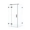 Diamond Douchecabine | 90x90 Cm Zwart Chroom Helder Glas Draaideur Vierkant