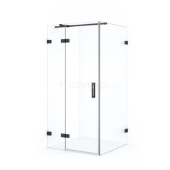 Diamond Douchecabine | 90x90 Cm Zwart Chroom Helder Glas Draaideur Vierkant