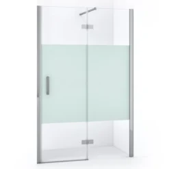 Diamond Douchedeur | 110 Cm Chroom Helder Met Matte Strook Draaideur