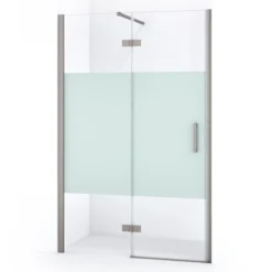 Diamond Douchedeur | 110 Cm Rvs Helder Met Matte Strook Draaideur