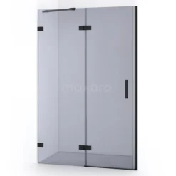 Diamond Douchedeur | 120 Cm Mat Zwart Rookglas Draaideur