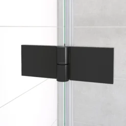 Diamond Douchedeur | 80 Cm Mat Zwart Helder Met Matte Strook Draaideur -Badkamer Verkoop diamond douchedeur 80 cm mat zwart helder met matte strook draaideur ddb21351113mb 2