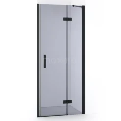 Diamond Douchedeur | 80 Cm Mat Zwart Rookglas Draaideur