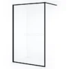 Diamond Inloopdouche | 110 Cm Mat Zwart Helder Glas Vaste Wand