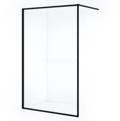 Diamond Inloopdouche | 110 Cm Mat Zwart Helder Glas Vaste Wand