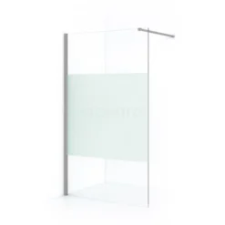 Diamond Inloopdouche | 110 Cm Rvs Helder Met Matte Strook Vaste Wand