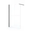 Diamond Inloopdouche | 120 Cm Zwart Chroom Helder Glas Vaste Wand