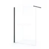 Diamond Inloopdouche | 130 Cm Mat Zwart Helder Glas Vaste Wand