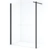 Diamond Inloopdouche | 130 Cm Mat Zwart Helder Glas Vaste Wand Met Zijwand