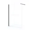 Diamond Inloopdouche | 130 Cm Zwart Chroom Helder Glas Vaste Wand