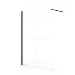 Diamond Inloopdouche | 130 Cm Zwart Chroom Helder Glas Vaste Wand