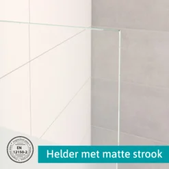 Diamond Inloopdouche | 140 Cm Zwart Metaal Helder Met Matte Strook Vaste Wand -Badkamer Verkoop diamond inloopdouche 140 cm zwart metaal helder met matte strook vaste wand ida14113zm 4