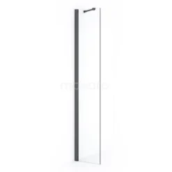 Diamond Inloopdouche | 40 Cm Zwart Chroom Helder Glas Vaste Wand