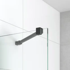 Diamond Inloopdouche | 50 Cm Mat Zwart Helder Glas Vaste Wand -Badkamer Verkoop diamond inloopdouche 50 cm mat zwart helder glas vaste wand ida05220mb 2