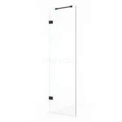 Diamond Inloopdouche | 50 Cm Mat Zwart Helder Glas Vaste Wand