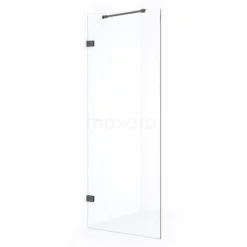 Diamond Inloopdouche | 80 Cm Zwart Chroom Helder Glas Vaste Wand