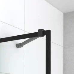 Diamond Inloopdouche | 90 Cm Mat Zwart Helder Met 4 Zwarte Strepen Vaste Wand -Badkamer Verkoop diamond inloopdouche 90 cm mat zwart helder met 4 zwarte strepen vaste wand ida09218mb 2