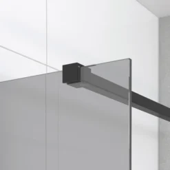 Diamond Inloopdouche | 90 Cm Mat Zwart Rookglas Vaste Wand -Badkamer Verkoop diamond inloopdouche 90 cm mat zwart rookglas vaste wand ida09111mb 2