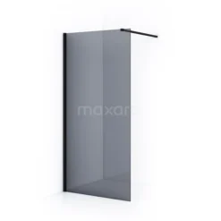 Diamond Inloopdouche | 90 Cm Mat Zwart Rookglas Vaste Wand