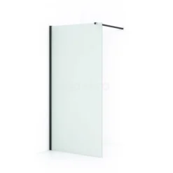 Diamond Inloopdouche | 90 Cm Zwart Chroom Matglas Vaste Wand